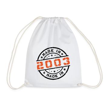 Year of birth Birth Born In - Made in 2003 - Drawstring Bag - white - Front