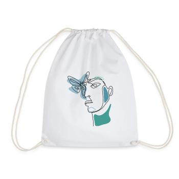 OneLine Art and Line Art Art Lineart Face - Drawstring Bag - white - Front