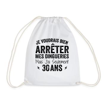 J'ai 30 ans - Anniversaire 30 ans, 30 ans - Sac de sport léger - blanc - Devant