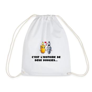 « C’est l’histoire de deux bougies » - Sac de sport léger - blanc - Devant