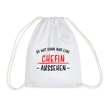 Chefin Mama Lustiger Spruch Familie Beruf Geschenk - Turnbeutel - Weiß - Vorne
