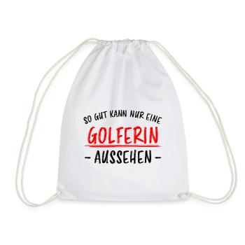 Golferin Minigolf Lustiger Spruch Golf Geschenk - Turnbeutel - Weiß - Vorne