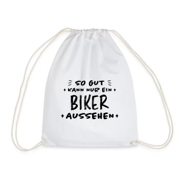 Biker Spruch Bike Fahrrad Motorrad Biker Geschenk - Turnbeutel - Weiß - Vorne