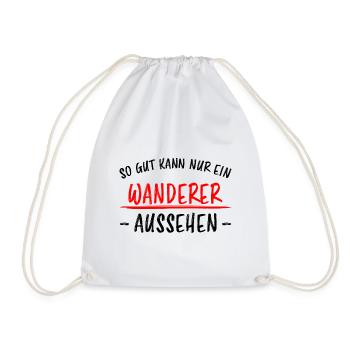 Wanderer Outdoor Lustiger Spruch Wandern Geschenk - Turnbeutel - Weiß - Vorne