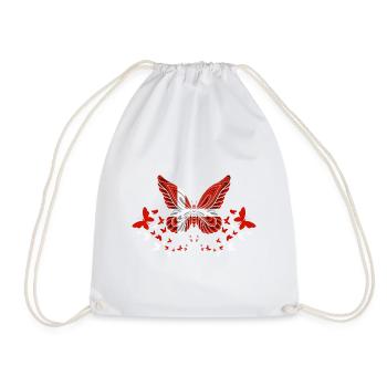 Denmark Danish Denmark Flag Butterflies - Drawstring Bag - white - Front
