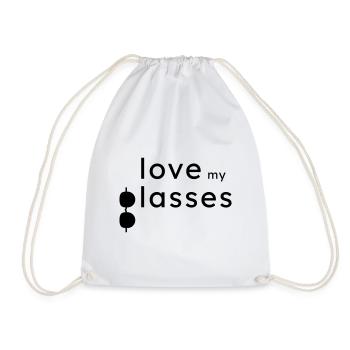 Love my Glasses - Drawstring Bag - white - Front