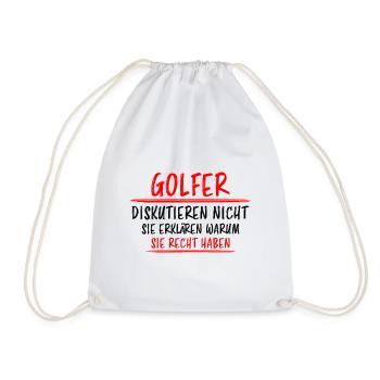 Golfer Hobby Golf Lustiger Spruch Spieler Geschenk - Turnbeutel - Weiß - Vorne