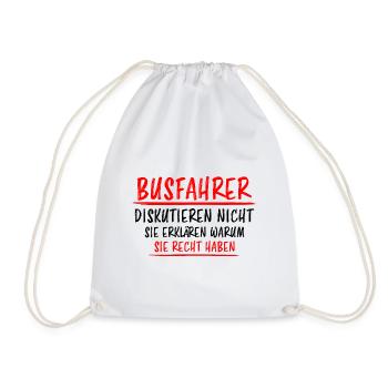 Busfahrer Beruf Lustiger Spruch Linienbus Geschenk - Turnbeutel - Weiß - Vorne