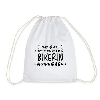 Bikerin Lustiger Spruch Bike Fun Sprüche Geschenk - Turnbeutel - Weiß - Vorne