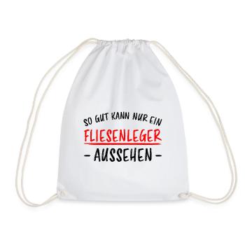Fliesenleger Lustig Spruch Job Bodenleger Geschenk - Turnbeutel - Weiß - Vorne