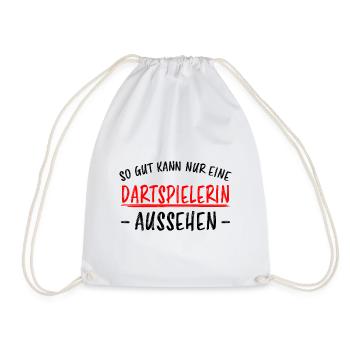 Dartspielerin Witz Spruch Darts Dartpfeil Geschenk - Turnbeutel - Weiß - Vorne