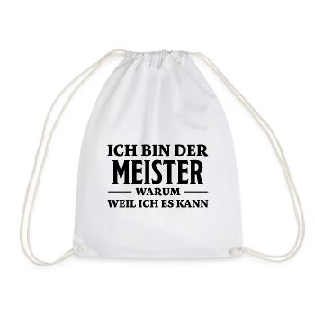 Meister Spruch Prüfung Lustiges Meister Geschenk - Turnbeutel - Weiß - Vorne