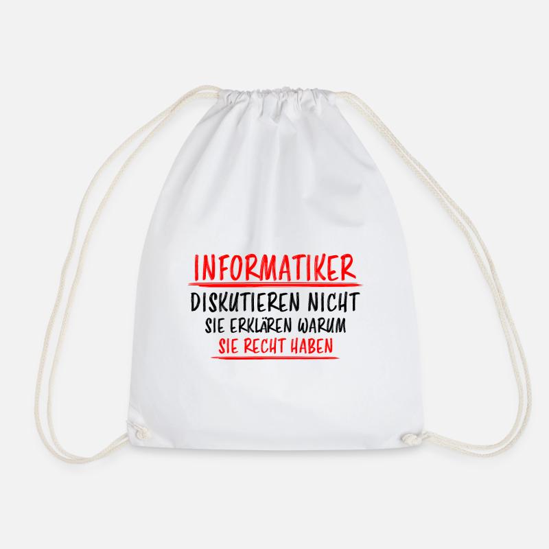 Informatiker Lustig Spruch Programmierer Geschenk - Turnbeutel - Weiß