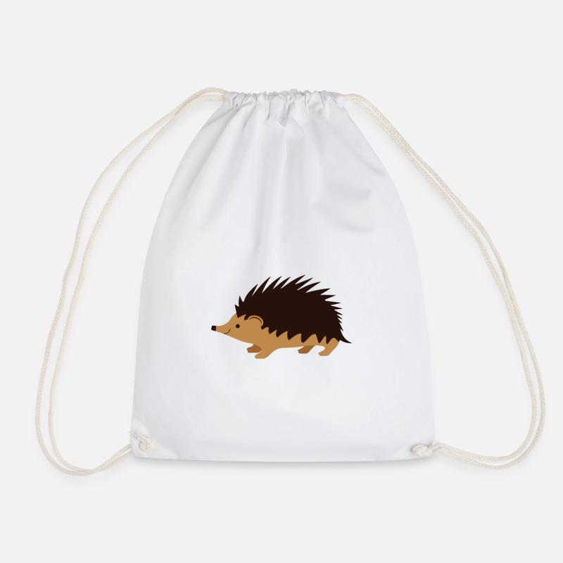 Hedgehog - Drawstring Bag - white
