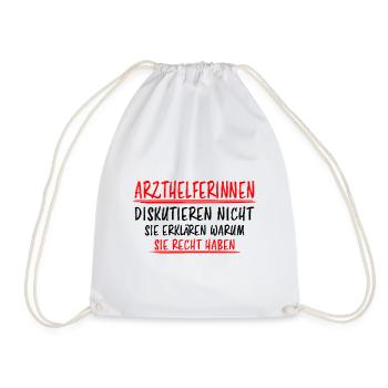 Arzthelferin Beruf Lustiger Spruch Arzt Geschenk - Turnbeutel - Weiß - Vorne
