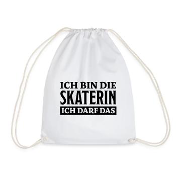 Skaterin Spruch Skating Lustiges Skaterin Geschenk - Turnbeutel - Weiß - Vorne