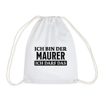 Maurer Spruch Baustelle Lustiges Maurer Geschenk - Turnbeutel - Weiß - Vorne