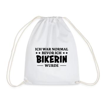 Bikerin Spruch Biker Lustiges Bikerin Geschenk - Turnbeutel - Weiß - Vorne