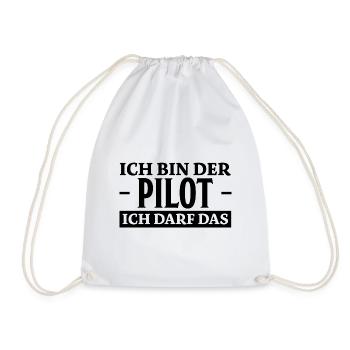 Pilot Spruch Flugsport Lustiges Piloten Geschenk - Turnbeutel - Weiß - Vorne