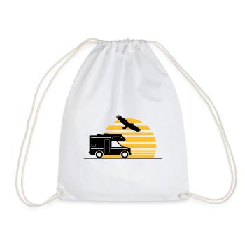 CAMPER BUS Camper Car Sun - Drawstring Bag - white - Front
