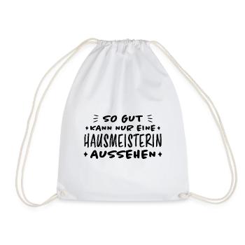Hausmeisterin Lustig Spruch Hausverwalter Geschenk - Turnbeutel - Weiß - Vorne