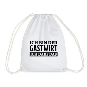 Gastwirt Spruch Kneipe Wirt Fun Gastwirt Geschenk - Turnbeutel - Weiß - Vorne
