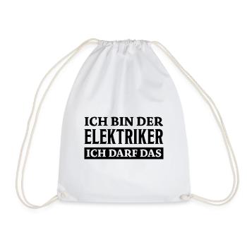 Elektriker Spruch Lustiges Elektriker Geschenk - Turnbeutel - Weiß - Vorne