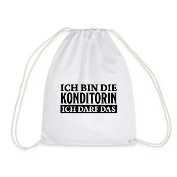 Konditorin Spruch Backen Witz Konditorin Geschenk - Turnbeutel - Weiß - Vorne