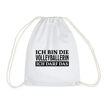 Volleyballerin Spruch Fun Beachvolleyball Geschenk - Turnbeutel - Weiß - Vorne