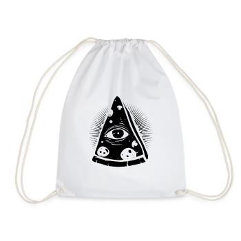 PIZZA ILLUMINATI | LUSTIGES PYRAMIDEN DESIGN IDEE - Turnbeutel - Weiß - Vorne