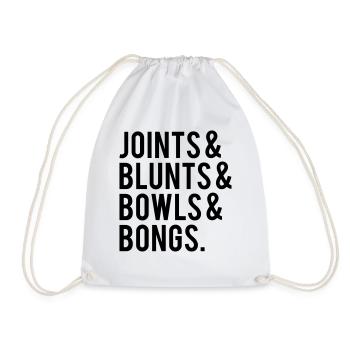 Joints & blunts & bowls & bongs. - Drawstring Bag - white - Front
