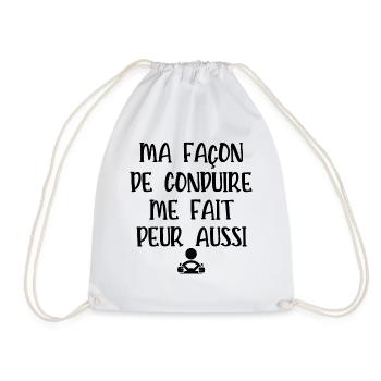 ma façon de conduire me fait peur aussi - Sac de sport léger - blanc - Devant