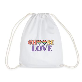 Gay Lesbian Rainbow T-Shirt Gift Idea - Drawstring Bag - white - Front