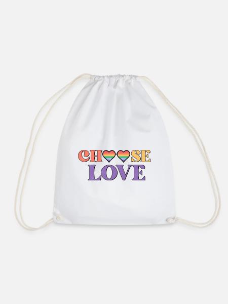 Gay Lesbian Rainbow T-Shirt Gift Idea - Drawstring Bag - white