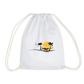 HANGING PALMEN Water Waves Sun - Drawstring Bag - white - Front