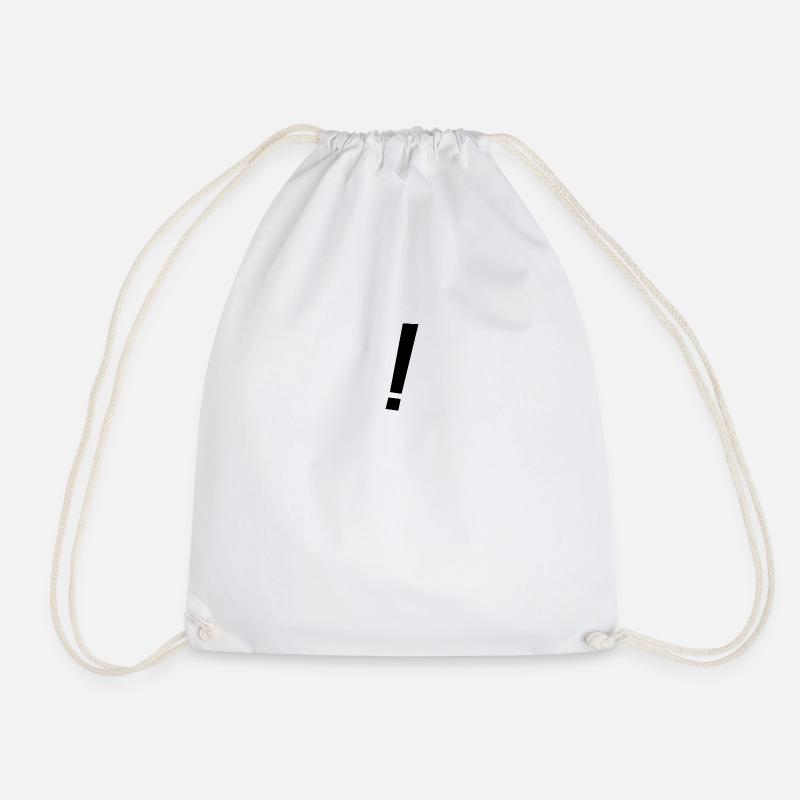 Anime Exclamation Mark - Warning - Horrified - Drawstring Bag - white