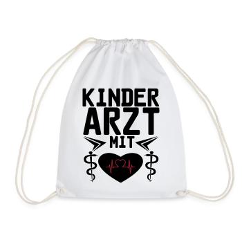 Kinderarzt mit Herz Geschenk - Turnbeutel - Weiß - Vorne