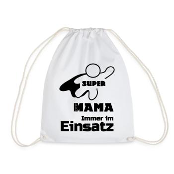 Super Mama Mutter Muttertag Familie Geschenk - Turnbeutel - Weiß - Vorne