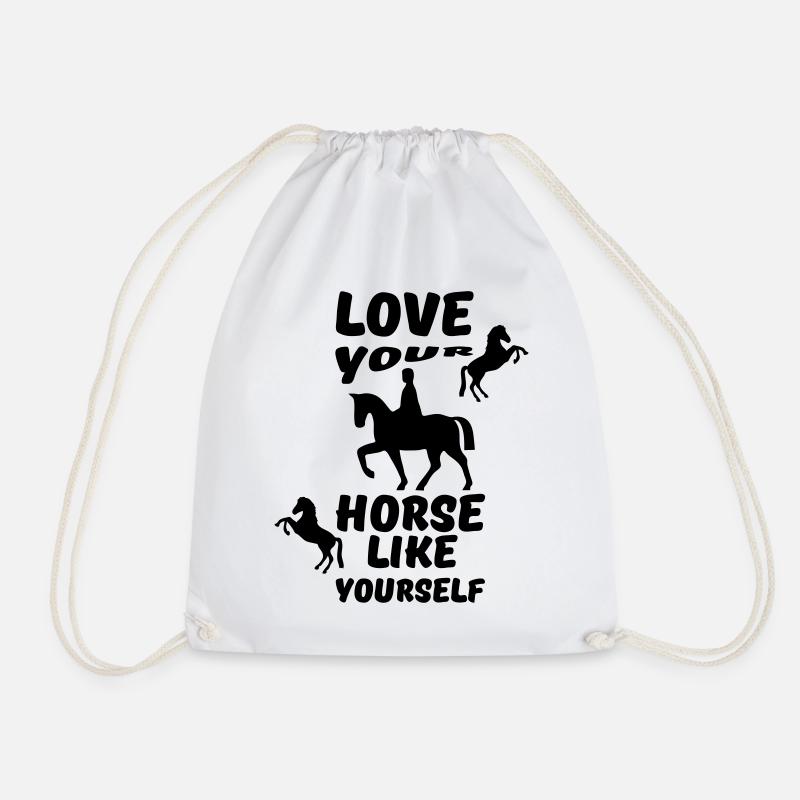 Love your horse like yourself Pferd Geschenk - Turnbeutel - Weiß