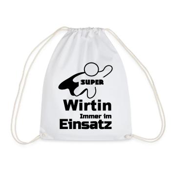 Super Wirtin Geschenk - Turnbeutel - Weiß - Vorne
