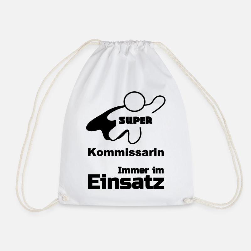 Super Kommissarin Geschenk - Turnbeutel - Weiß