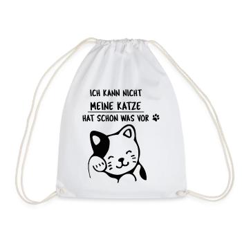Katze Katzen Kater Geschenk Liebe Siam Maine Coon - Turnbeutel - Weiß - Vorne