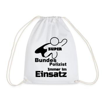 Super Bundespolizist Polizei, Sprüche, Geschenk - Turnbeutel - Weiß - Vorne
