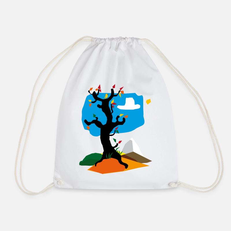 Tree in autumn - Drawstring Bag - white