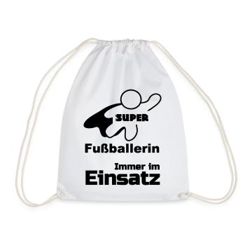 Super Fußballerin Fußball, Sport, Geschenk - Turnbeutel - Weiß - Vorne