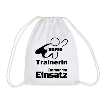 Super Trainerin, Sport, Verein, Geschenk - Turnbeutel - Weiß - Vorne