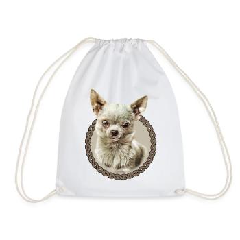 Chihuahua 001 - Drawstring Bag - white - Front