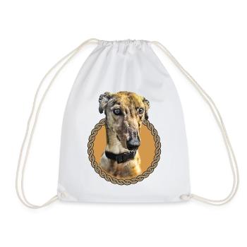Greyhound 001 - Drawstring Bag - white - Front