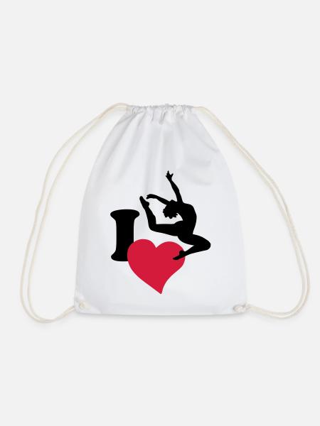 I love to dance - Drawstring Bag - white