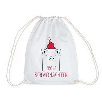 Frohe Weihnachten I Schweinachten Schwein Sau - Turnbeutel - Weiß - Vorne